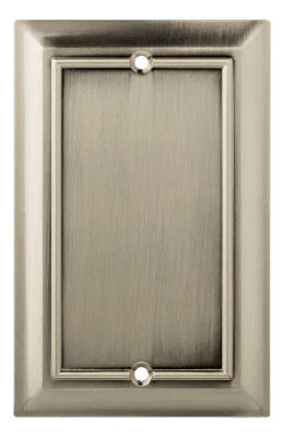 Blank Wall Plate, 1-Gang, Architectural, Satin Nickel Zinc