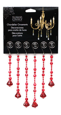 Beaded Crystalline Dangle Ornaments, 6-Ct.