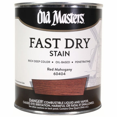 Fast Dry Stain, Oil-Based, Red Mahogany, 1-Qt.