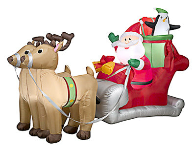 Christmas Inflatable Santa & Sleigh, 5-Ft.