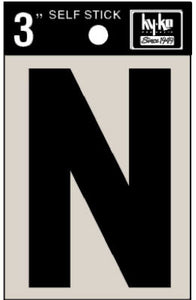 Address Letters, "N", Black Vinyl, Adhesive, 3-In.