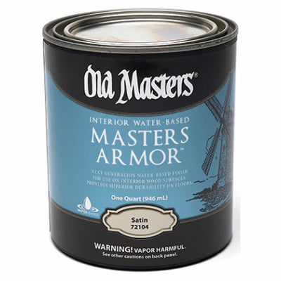 Masters Armor, Water-Based, Satin, Clear, 1-Qt.