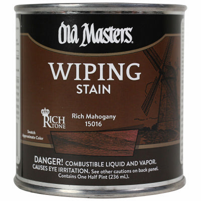 Wiping Stain, Oil-Based, Rich Mahogany, 1/2-Pt.