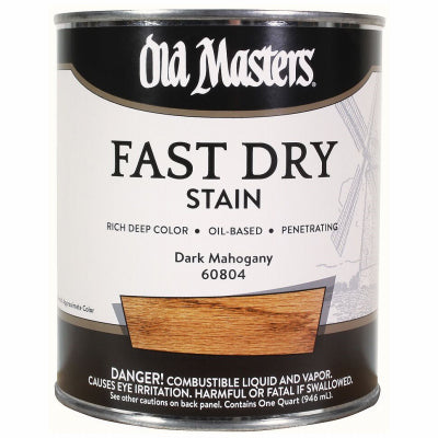Fast Dry Stain, Oil-Based, Dark Mahogany, 1-Qt.