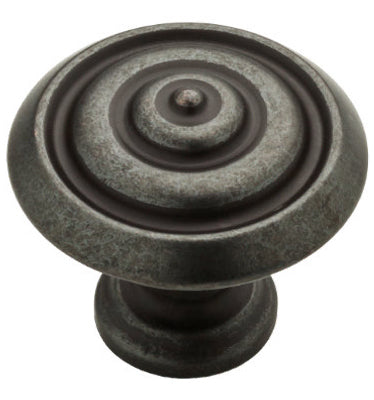 Cabinet Knob, Julian Ring, Soft Iron Finish, 1.25-In.