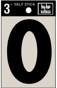 Address Letters, "O", Black Vinyl, Adhesive, 3-In.