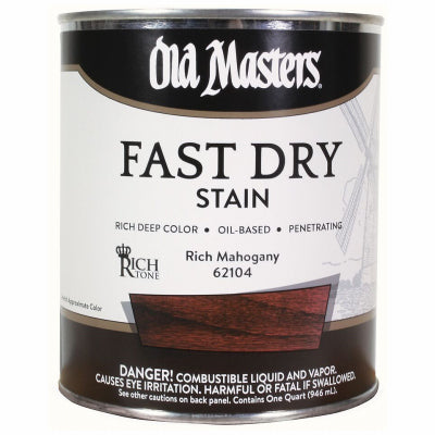 Fast Dry Stain, Oil-Based, Rich Mahogany, 1-Qt.