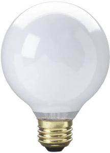 Vanity Globe Light Bulb, White, 25-Watts