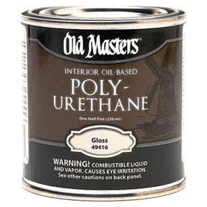 Polyurethane, Oil-Based, Gloss, Clear, 1/2-Pt.