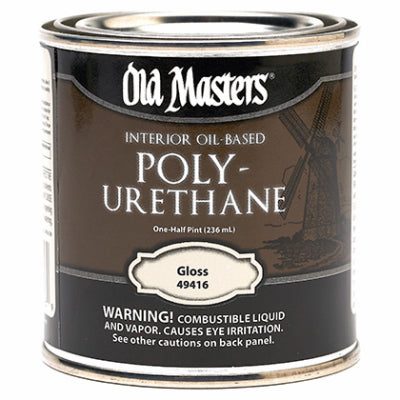 Polyurethane, Oil-Based, Gloss, Clear, 1/2-Pt.