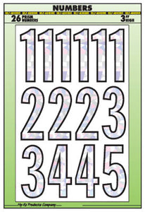 House Address Number Set, Peel & Stick, Silver/Prism Vinyl, 3-In.