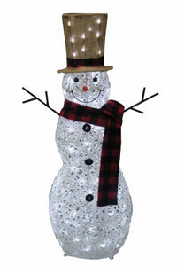 Glittering White PVC Snowman, 48 x 27-In.