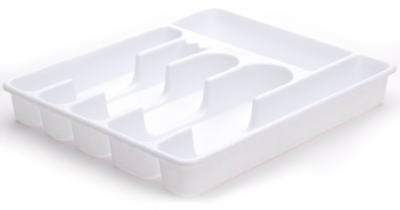 Plastic Cutlery Tray, White, Large