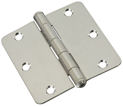 Door Hinge, Interior, Stainless Steel, 3-In.