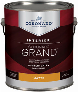 Grand Interior Latex Paint & Primer In One, Matte, Tintable White, Gallon