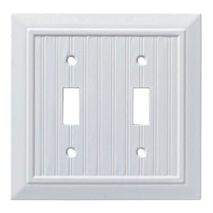 Classic Beadboard Single Double Switch Wall Plate, White