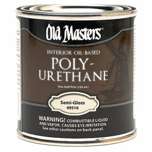 Polyurethane, Oil-Based, Semi-Gloss, Clear, 1/2-Pt.