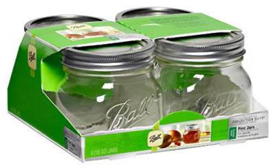 Elite Platinum Wide-Mouth Jars, 16-oz., 4-Pk.