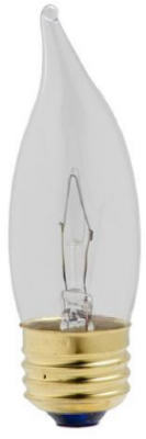 Chandelier Light Bulbs, Flame Tip, 40-Watts, 2-Pk.