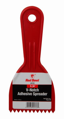 Plastic Adhesive Spreader, V-Notch, 1/4 x 3-In.