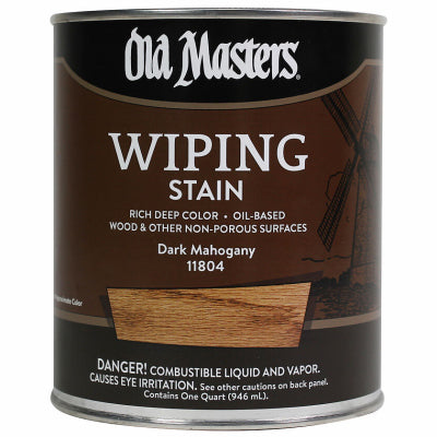 Wiping Stain, Oil-Based, Dark Mahog, 1-Qt.