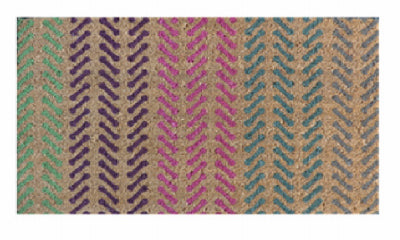 Coir Door Mat, Multi-Color, 18 x 30-In.