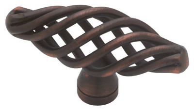 Cabinet Knob, Oval Birdcage, Bronze & Copper