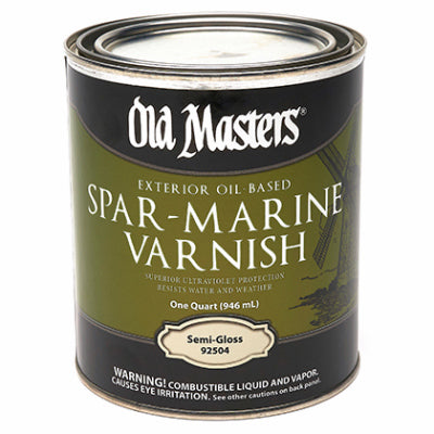 Exterior Spar-Marine Varnish, Oil-Based, Semi-Gloss, Clear, 1-Qt.