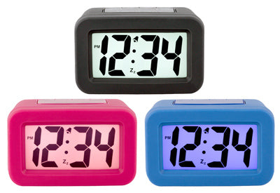 Silicon Skin LCD Digital Alarm Clock, Assorted Colors