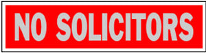 2 x 8-Inch Red No Solicitors Sign