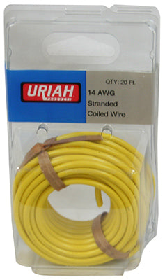 Automotive Wire, Insulation, Yellow, 14 AWG, 20-Ft.