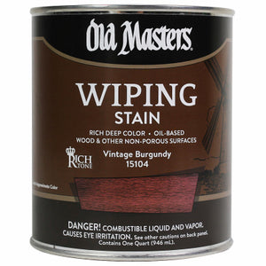 Wiping Stain, Oil-Based, Vintage Burgundy, 1-Qt.