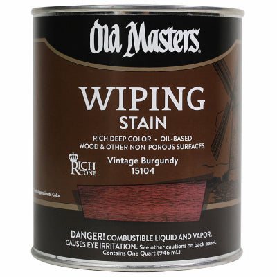 Wiping Stain, Oil-Based, Vintage Burgundy, 1-Qt.