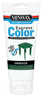 Express Color Wiping Wood Stain & Finish, Emerald, Water-Based, 6-oz.