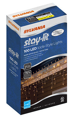 Staylit LED Christmas Icicle Lights Set, Warm White, 100-Ct.