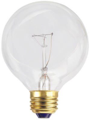 Vanity Globe Light Bulb, Clear, 25-Watts