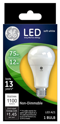 LED Light Bulb, Soft White, Non-Dimmable, 1100 Lumens, 12-Watts