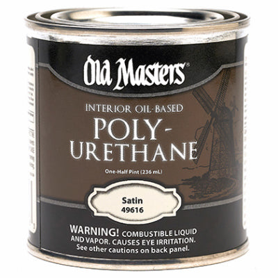 Polyurethane, Oil-Based, Satin, Clear, 1/2-Pt.