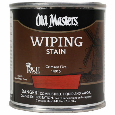 Wiping Stain, Oil-Based, Crimson Fire, 1/2-Pt.