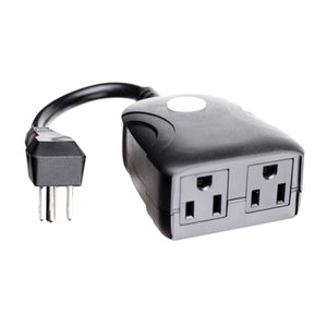 Wi-Fi Smart Outdoor Plug, 2-Outlet, No Hub Required, Black, 15-Amp