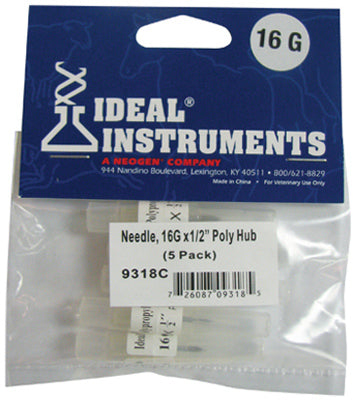 Disposable Needles, 1/2-In. Poly Hub, 16-Ga., 5-Pk.