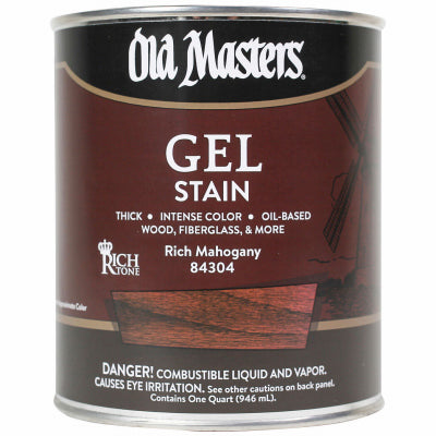 Gel Stain, Oil-Based, Rich Mahogany, 1-Qt.